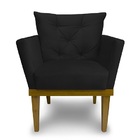 Kit 2 Poltronas Decorativas Julia Suede Preto - Meu Lar Decor