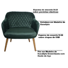 Kit 2 Poltronas Decorativas Kitana Pés Madeira Palito Veludo