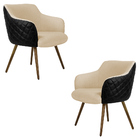 Kit 2 Poltronas Decorativas Kitana Pés Palito Pu Sintético/li