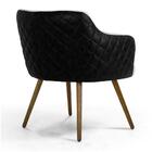 Kit 2 Poltronas Decorativas Linho Bege Sintético Preto Matela