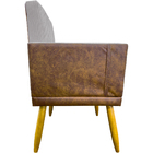 Kit 2 Poltronas Decorativas Lis Corino E Linho Cores Pé Palit