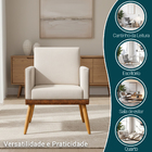 Kit 2 Poltronas Decorativas Lis Para Sala Linho Corino