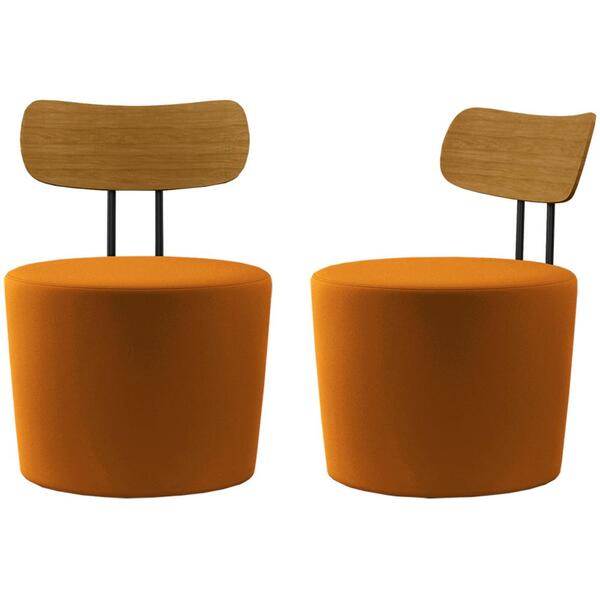 Kit 2 Poltronas Decorativas Lua Veludo Moll