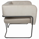 Kit 2 Poltronas Decorativas Lucy Base Aço Grafite Veludo Crem