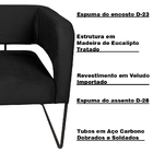 Kit 2 Poltronas Decorativas Lucy Base Aço Grafite Veludo Pret