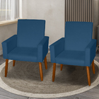 Kit 2 Poltronas Decorativas Mel Suede Azul Marinho Dal Poz Es