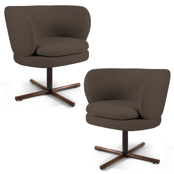 Kit 2 Poltronas Decorativas Melissa Base Xis Giratória Veludo