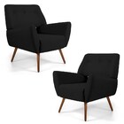 Kit 2 Poltronas Decorativas Melli Pés Palito Madeira Veludo C