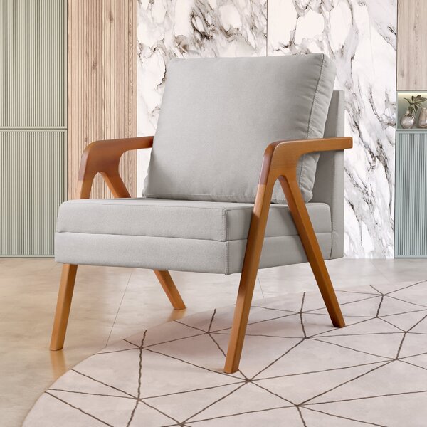 Kit 2 Poltronas Decorativas Mona Cinza Claro