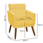 Kit 2 Poltronas Decorativas Nina + Puff Veludo Amarelo - Shop