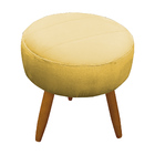 Kit 2 Poltronas Decorativas Nina + Puff Veludo Amarelo - Shop