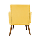 Kit 2 Poltronas Decorativas Nina + Puff Veludo Amarelo - Shop