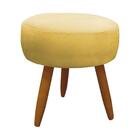 Kit 2 Poltronas Decorativas Nina + Puff Veludo Amarelo - Vs D