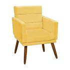 Kit 2 Poltronas Decorativas Nina + Puff Veludo Amarelo - Vs D