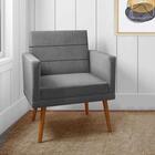 Kit 2 Poltronas Decorativas Nina + Puff Veludo Cinza - Vs Dec