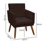 Kit 2 Poltronas Decorativas Nina + Puff Veludo Marrom - Speci