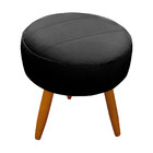 Kit 2 Poltronas Decorativas Nina + Puff Veludo Preto Star Con