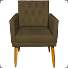 Kit 2 Poltronas Decorativas Nina Com Base E Capitonê + Puff R