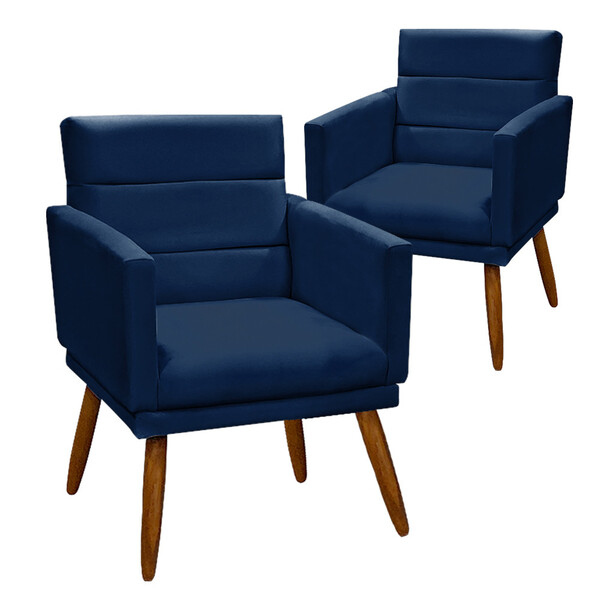 Kit 2 Poltronas Decorativas Nina Veludo Speciale Home