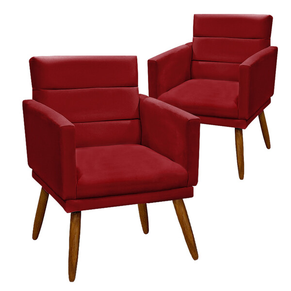 Kit 2 Poltronas Decorativas Nina Veludo Speciale Home