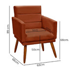 Kit 2 Poltronas Decorativas Nina Veludo Terracota Speciale Ho