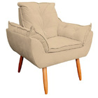 Kit 2 Poltronas Decorativas Opala Sala De Estar Veludo Bege G
