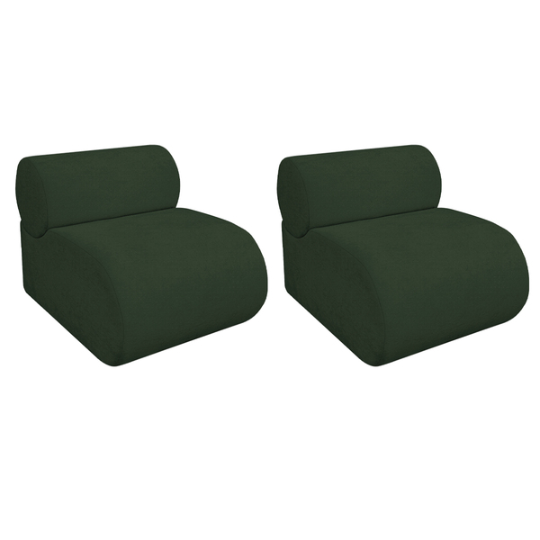 Kit 2 Poltronas Decorativas Orgânica Escritório Recepção Sala