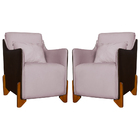 Kit 2 Poltronas Decorativas P/ Sala Quarto Heloisa Veludo Com