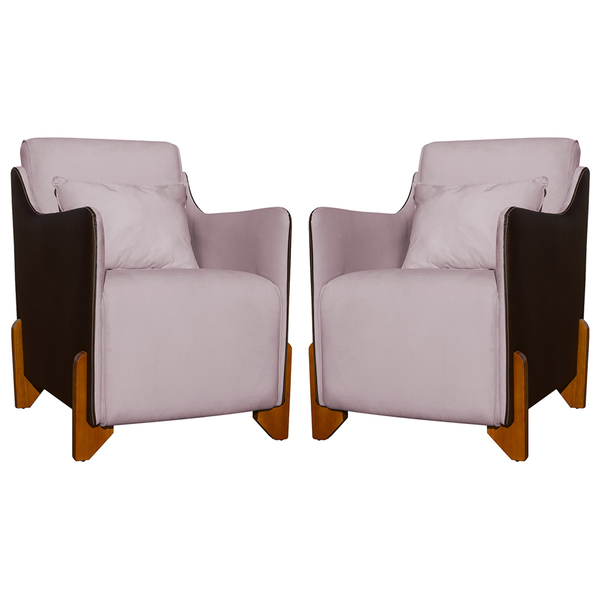 Kit 2 Poltronas Decorativas P/ Sala Quarto Heloisa Veludo Com