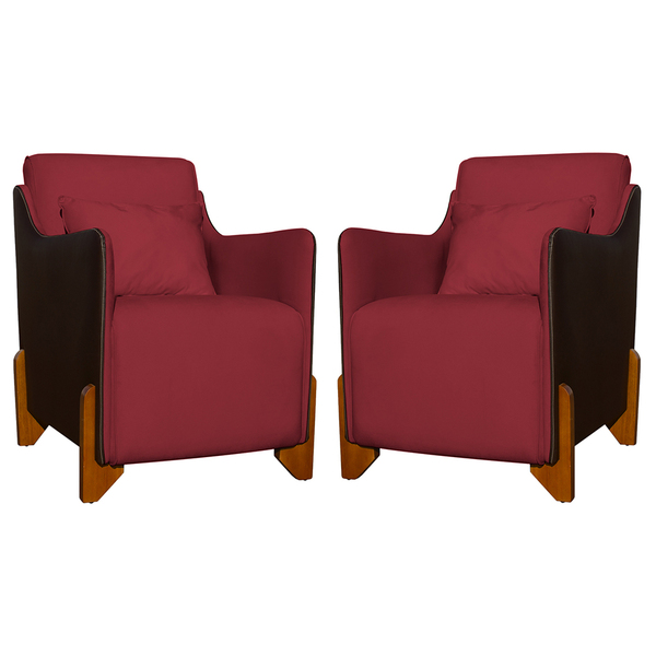 Kit 2 Poltronas Decorativas P/ Sala Quarto Heloisa Veludo Com
