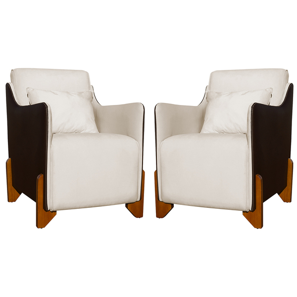 Kit 2 Poltronas Decorativas P/ Sala Quarto Heloisa Veludo Com