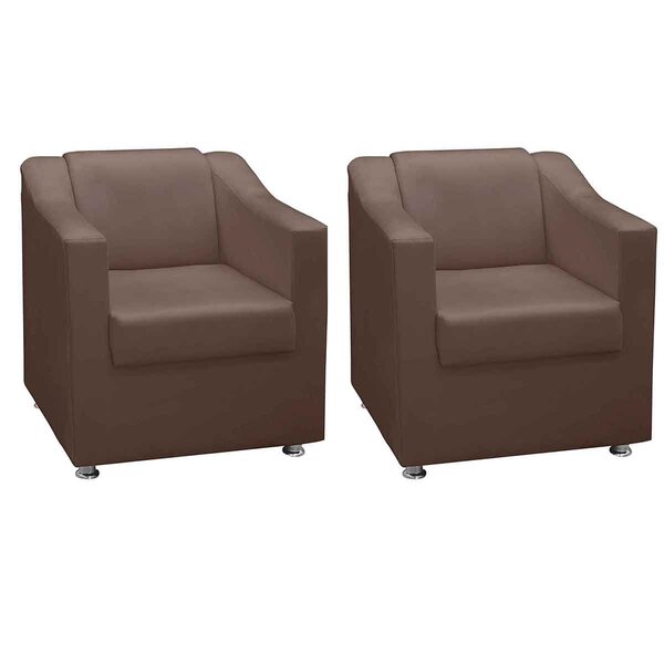 Kit 2 Poltronas Decorativas Para Escritório De Madeira Maya V