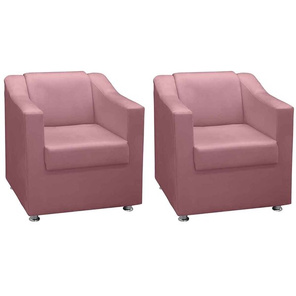 Kit 2 Poltronas Decorativas Para Escritório De Madeira Maya V