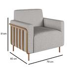 Kit 2 Poltronas Decorativas Para Sala 79cm Pés Aço Delarma M2