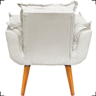 Kit 2 Poltronas Decorativas Para Sala Alice + Puff Alice Sued