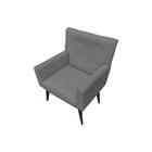 Kit 2 Poltronas Decorativas Para Sala Anitta Suede Cinza