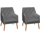 Kit 2 Poltronas Decorativas Para Sala Capitonê Antonella Velu