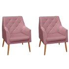 Kit 2 Poltronas Decorativas Para Sala Capitonê Antonella Velu