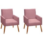 Kit 2 Poltronas Decorativas Para Sala Com Pés Palito Eloá Vel