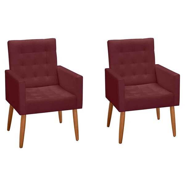 Kit 2 Poltronas Decorativas Para Sala Com Pés Palito Esperanz