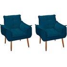 Kit 2 Poltronas Decorativas Para Sala Com Pés Palito Heloíse