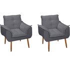 Kit 2 Poltronas Decorativas Para Sala Com Pés Palito Heloíse