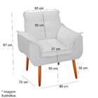 Kit 2 Poltronas Decorativas Para Sala Com Pés Palito Heloíse