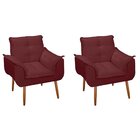 Kit 2 Poltronas Decorativas Para Sala Com Pés Palito Heloíse