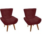 Kit 2 Poltronas Decorativas Para Sala Com Pés Palito Melina V