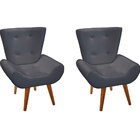Kit 2 Poltronas Decorativas Para Sala Com Pés Palito Melina V