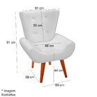 Kit 2 Poltronas Decorativas Para Sala Com Pés Palito Melina V