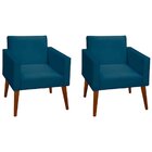 Kit 2 Poltronas Decorativas Para Sala Com Pés Palito Valentin