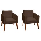 Kit 2 Poltronas Decorativas Para Sala Com Pés Palito Valentin