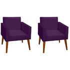 Kit 2 Poltronas Decorativas Para Sala Com Pés Palito Valentin